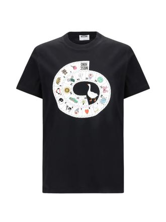 Moschino Graphic Spiral Design T-Shirt With Iconic Moschino Print