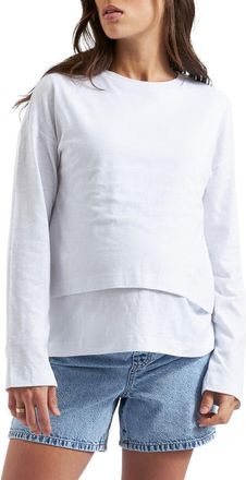 Ripe Claud Long Sleeve Nursing Top in White at Nordstrom, Size X-Large