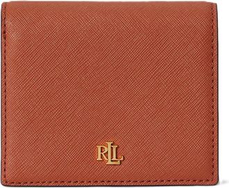 Ralph Lauren Portafoglio compatto in pelle crosshatch - - Accessories - Donna - Rosso - ONE SIZE