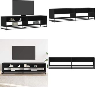 vidaXL Mobile Porta TV Nero 180,5x40x46 cm in Truciolato - TV Stand - Mobile TV Nero