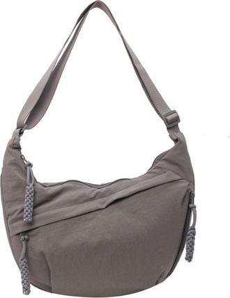 Generic Nylon Shoulder Bag, Adjustable Large Capacity Crossbody Bag, Retro Lightweight Dumpling Bag Handbag for Outdoor Work Shopping(grey)