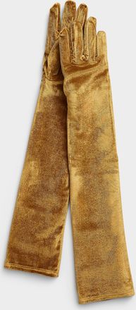 Simons Womens Long velvet gloves