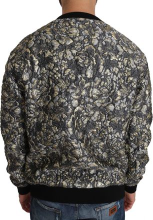 Dolce & Gabbana Mens Samba Jacquard Palmtree Sweater Multicolor Polyester Silk Nylon