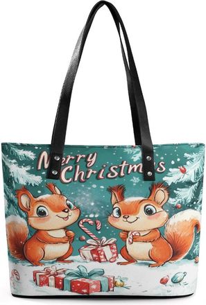 Generic Christmas Squirrel Tote Bags for Women Cute Shoulder Purses Handbags