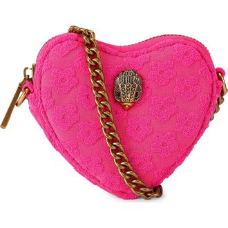 Kurt Geiger Micro Heart Leather Crossbody Bag in Bright Pink at Nordstrom