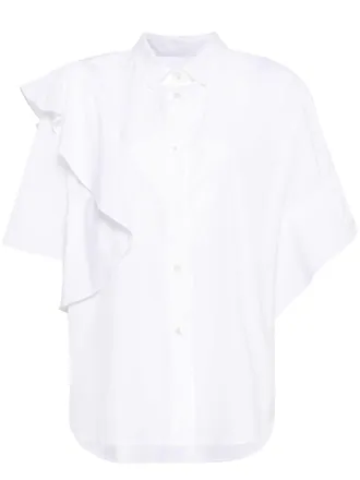 JNBY Blouse met korte mouwen en ruches - Wit
