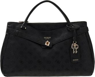Guess Tassen, Dames, Zwart, ONE Size, Leer, Ella Logo Large Girlfriend Satchel