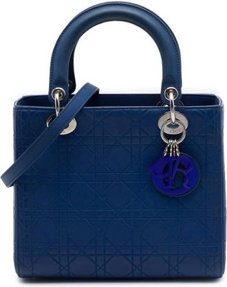 Dior Pre-owned Dior Medium Ultra Matte Calfskin Embossed Cannage Lady Dior Ladies 19NTQXSJJLE44221