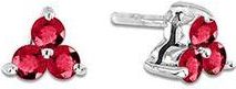 Diana M. Jewels 0.40cttw Natural Heated Ruby Three Stone Earring in 14k Gold
