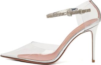 Amina Muaddi Pumps con cristalli 100mm Pre-owned - Argento