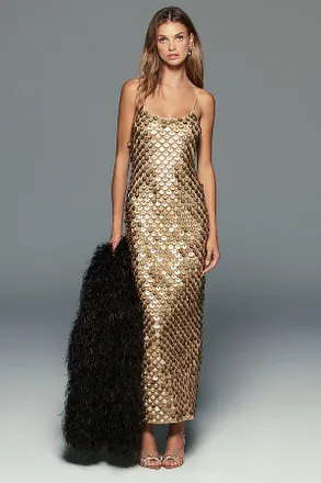 Mac Duggal Sequin Midi Dress