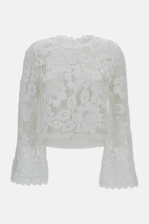 Self Portrait Top In Pizzo Bianco