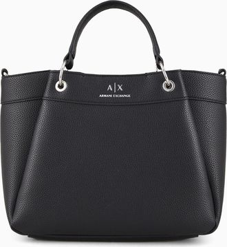 A|X Armani Exchange Wave Medium Tote, Black, One Size