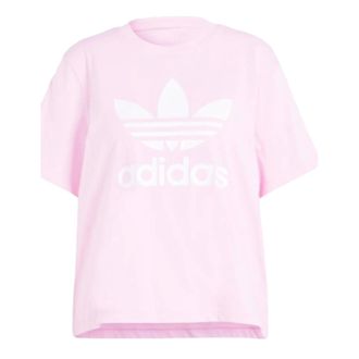 adidas (WMNS) adidas Adicolor Trefoil Boxy T-Shirt Asia Sizing Pink White IN2492