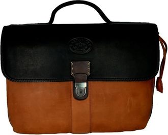 La Martina Tassen, Dames, Bruin, ONE Size, Katoen, Messenger Business Briefcase Cognac Brown Unisex