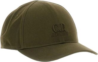 C.P. Company Caps, male, Green, Size: ONE SIZE Gabardine Logo Cap