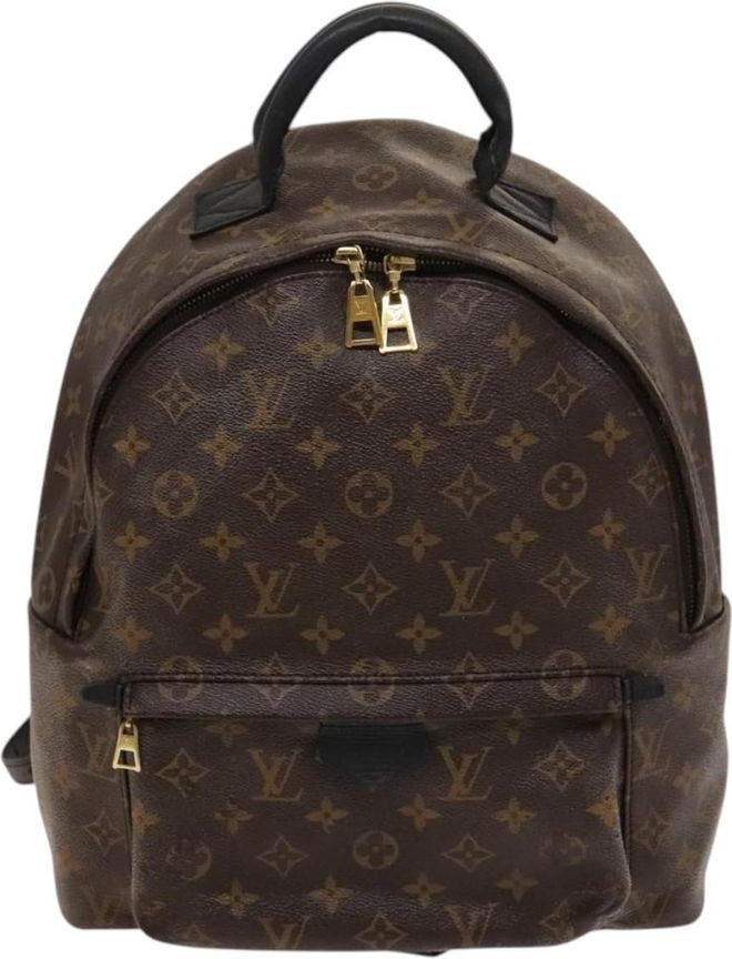 Palm Springs Backpack Monogram Canvas Brown Canvas Backpack Bag (Pre-Owned)