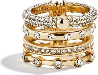 BaubleBar Rosaire Multiband Ring in Clear at Nordstrom, Size 7