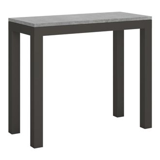 Itamoby Consola extensible 90x40/300 cm efecto madera gris cemento y hierro