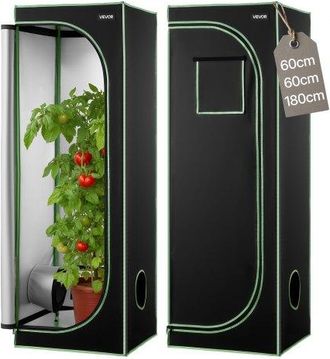 OEM Armario De Cultivo Interior 60x60x180 Cm, Carpa De Cultivo Con Ventana De Observaci&oacute;n, Bandeja De Suelo Y Cremallera, Mylar 600d De Alta Reflectancia,