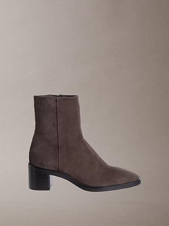 Calvin Klein Botines De Ante Con Puntera Cuadrada Y Cremallera