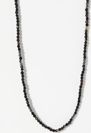Le 31 Mens Small black bead necklace