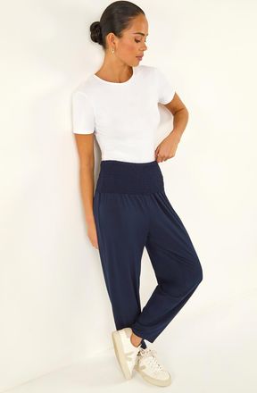 Roman Shirred Straight Leg Stretch Trouser