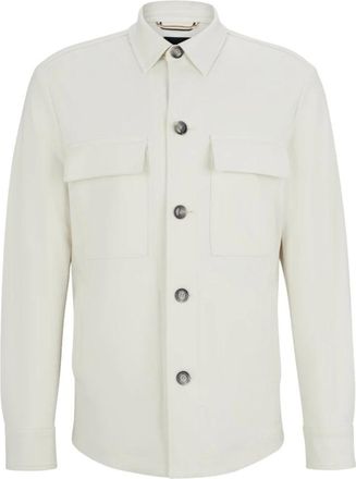 HUGO BOSS Stretch Jersey Overshirt in Wit - Heren - Zomerjassen - Wit - M - Jassen