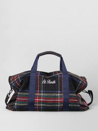 MC2 Saint Barth travel case with plaid design and handles
