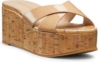 Stuart Weitzman Dayna Platform Wedge Sandal in Adobe at Nordstrom, Size 10.5