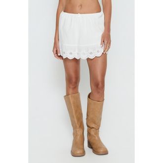 Princess Polly Ode to Love Eyelet Mini Skort in White at Nordstrom, Size 10