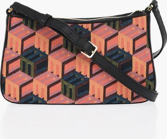 MCM Mini Shoulder Bag With Geometric Pattern And Leather Trims MCM