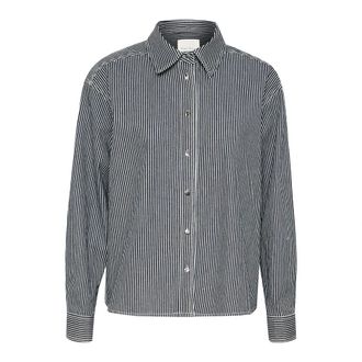 Part Two Shirts, female, Gray, Size: XS Striped Midnight Shirt Blouse
