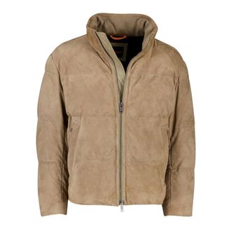 HUGO BOSS Jassen, Heren, Bruin, L, Leer, Winterjassen