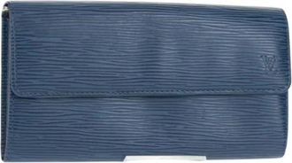 Louis Vuitton Pre-owned Leather Wallet - Dames - Vintage Accessoires - Blauw - ONE Size - Leer - Vintage