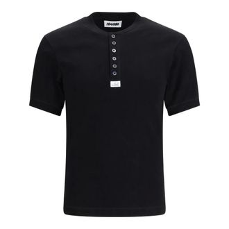 Magliano T-Shirts, male, Black, Size: M Henley T-shirt