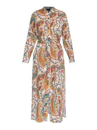 Etro White Cotton Midi Shirt Dress