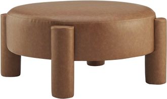 New Pacific Direct Elora PU Round Ottoman