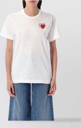 Comme Des Gar&ccedil;ons crystal embellished cotton short sleeve t-shirt