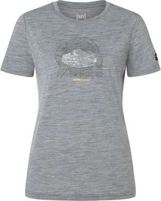 super.natural Tent View Tee Merinoshirt f&uuml;r Damen | grau/ various