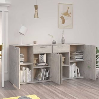 Berkfield Home Sideboard Concrete Grey 160x36x75 cm Engineered Wood | Size: 160 x 36 x 75 cm
