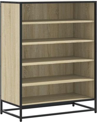 vidaXL Zapatero de madera y metal roble Sonoma 75x38x97,5 cm Vidaxl