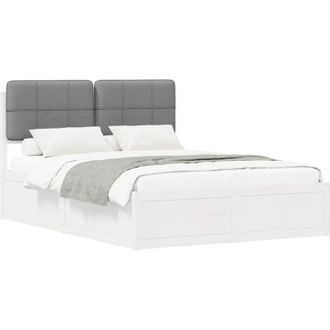 vidaXL Estructura De Cama Con Cabecera Tapizada Gris Claro Vidaxl