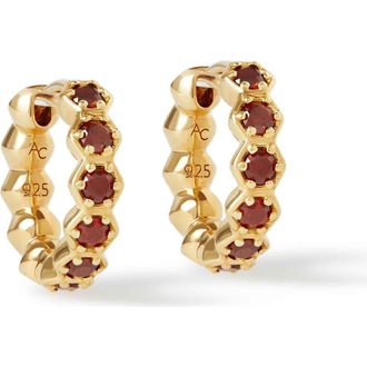 Astley Clarke Gold Deco Red Garnet & Red Sapphire Huggie Earrings at Nordstrom