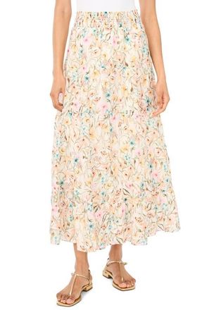 Vince Camuto Smocked Waist Tiered Maxi Skirt in Antiq White at Nordstrom, Size X-Large