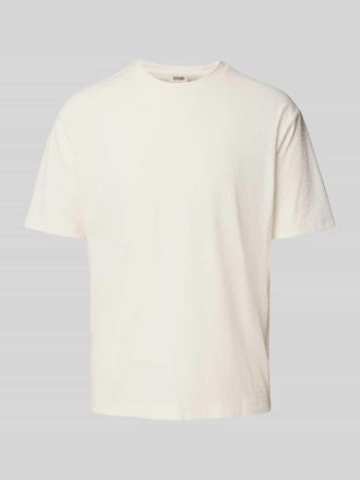 Drykorn Drykorn T-Shirt mit geripptem Rundhalsausschnitt Modell GILBERD in Offwhite, Gr&ouml;&szlig;e XXL