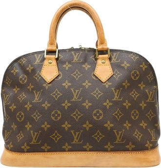 Louis Vuitton Alma Handbag Monogram Canvas Brown Canvas Handbag (Pre-Owned)