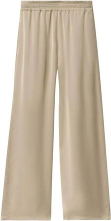 Fabiana Filippi Amelia Viscose Satijnen Broek - Dames - Wijde Broeken - Beige - XS - Satijn - Broeken