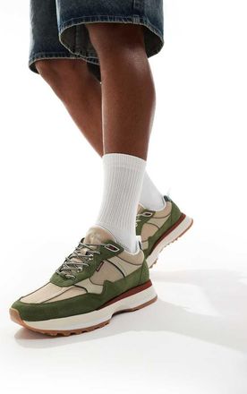 Paul Smith Paul Smith - Sneakers in misto camoscio verdi con suola spessa e logo-Verde