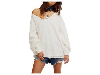 Free People Coast 2 Coast Thermal Womens Clothing Clean Ivory : XL (Womens 14), Cotton/Elastane/Polyester